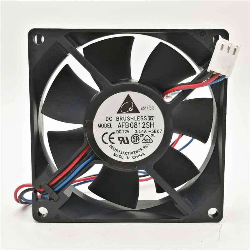 原装 AFB0812SH 12V 0.51A 8025 8cm 单滚珠电源机箱散热风扇
