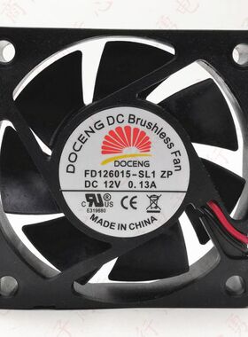 全新 DOCENG FD126015-SH1 ZP 6015 12V 6cm 0.13A 静音散热风扇