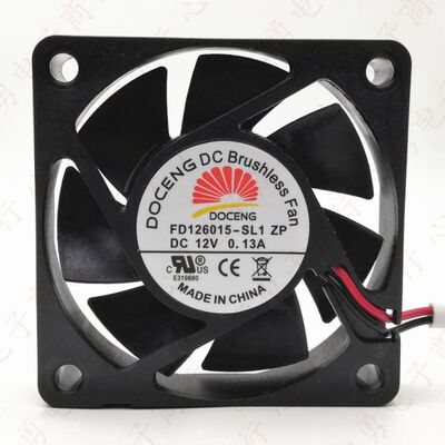 全新 DOCENG FD126015-SH1 ZP 6015 12V 6cm 0.13A 静音散热风扇