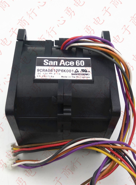 原装 Sanyo SanAce60 9CRA0612P6K001 12V 3.1A 6060 6CM散热风扇
