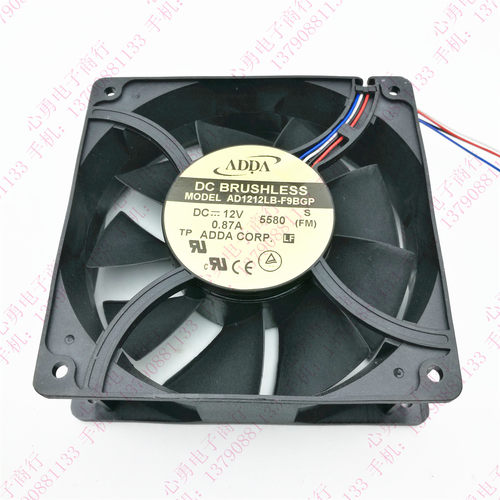 原装 ADDA AD1212LB-F9BGP 12V 0.87A 12038 12CM 4线PWM散热风扇