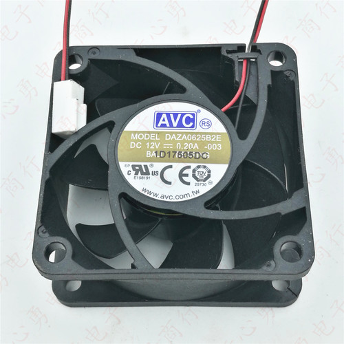 原装 AVC DAZA0625B2E 12V 0.20A 6025 6cm 2线 电源设备散热风扇