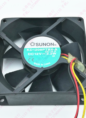 原装 SUNON KD1208PTBX-A 8025 12V 3.2W 机箱 3线大风量散热风扇