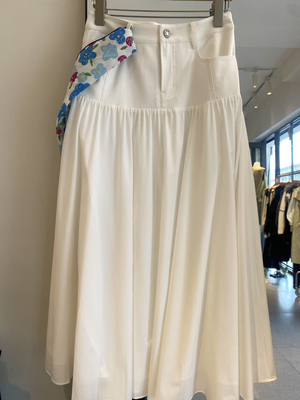 深圳设计师款夏季新款女装韩系百搭显瘦A字半身裙配皮带