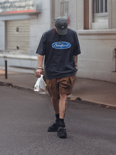 男oversize版 ollie snap日系夏季 宽松圆领短袖 型胸前字母印花T恤