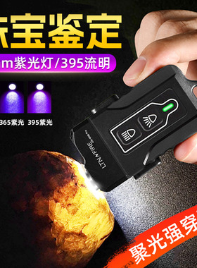 镭特宁6008照玉石强光手电筒365nm紫光灯鉴定古玉看翡翠UV验钞灯