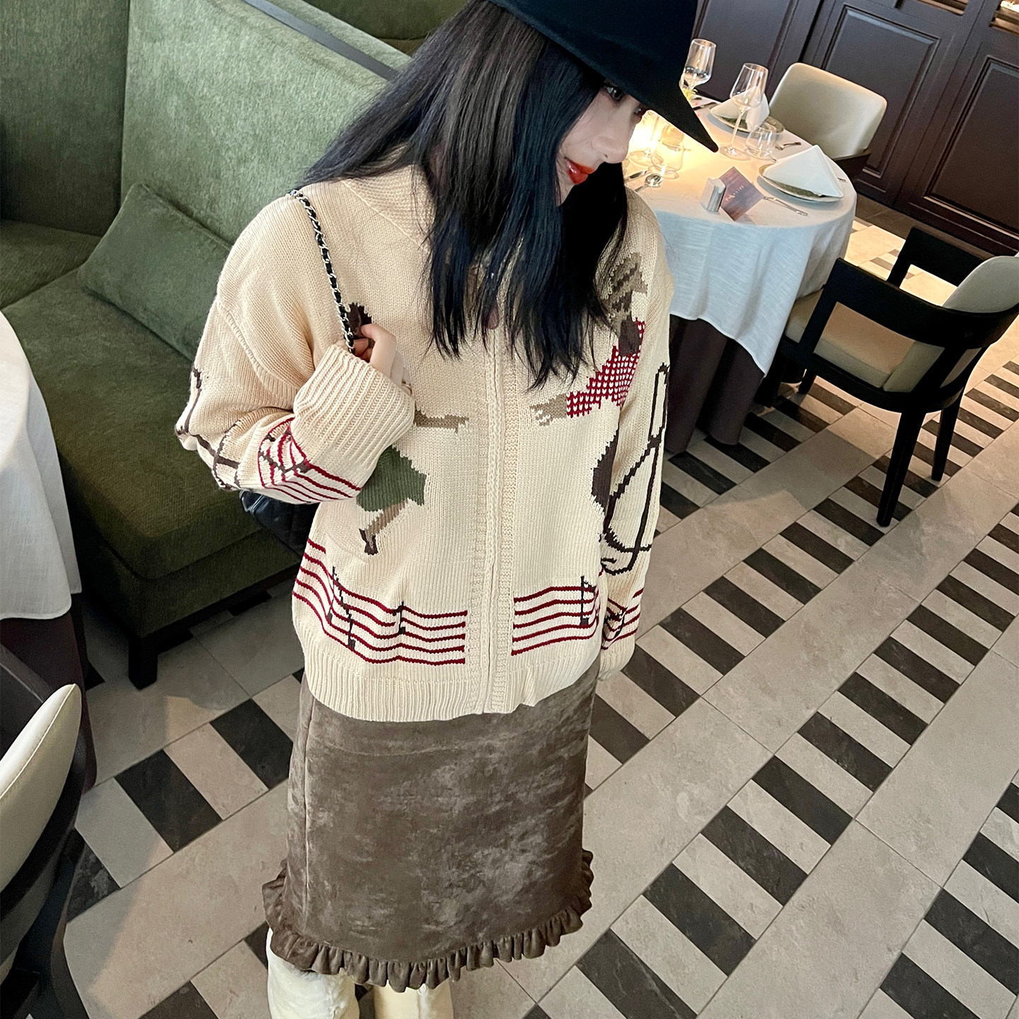 heidy海蒂 新年里的礼物 费尔岛立领开衫针织毛衣长袖宽松外套女,女装/女士精品,毛衣,淘宝优惠券,粉丝福利购,淘宝优惠卷