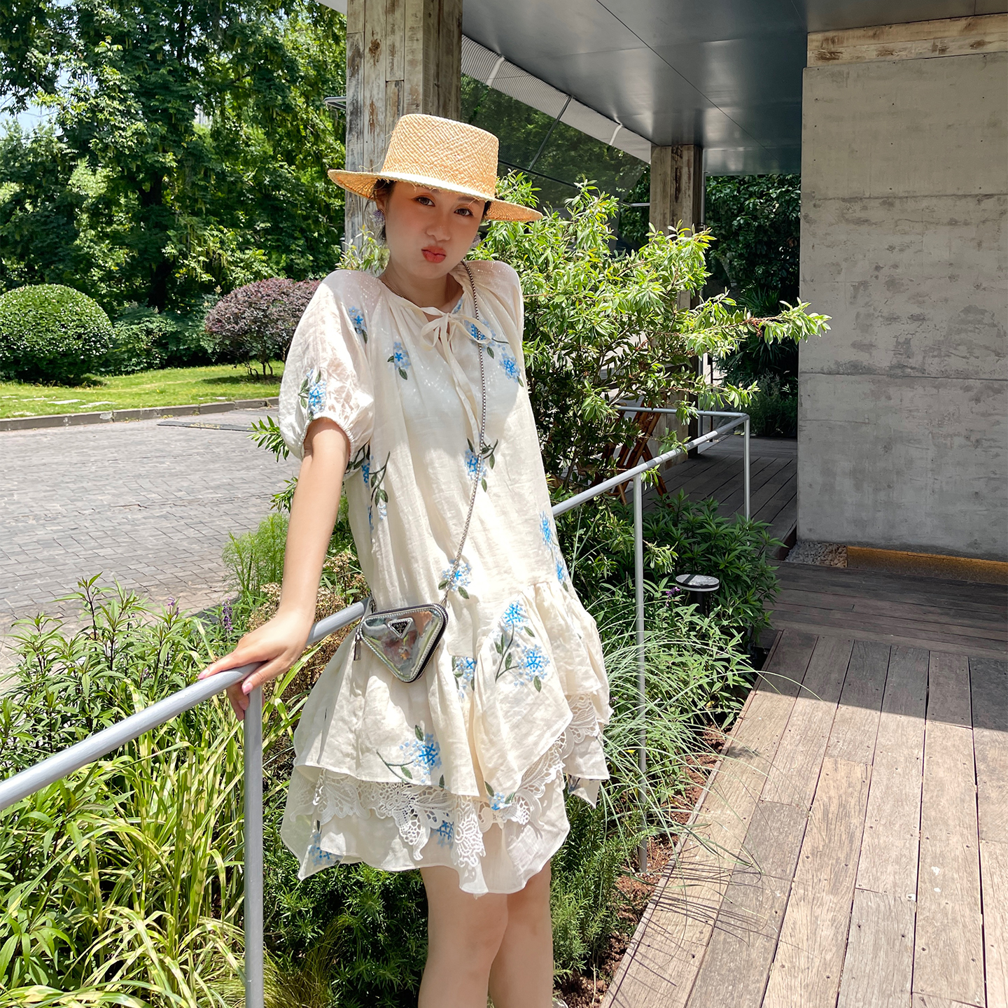 heidyA字裙100苎麻刺绣娃娃裙