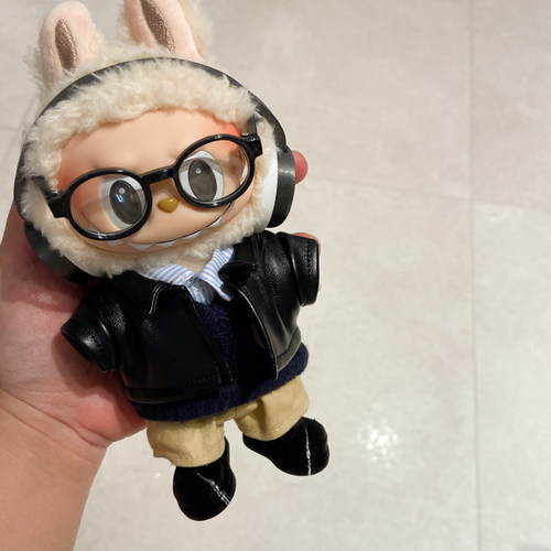 labubu酷炫皮衣毛衣套装娃衣