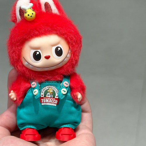 4代迷你labubu娃衣拉布布背带裤