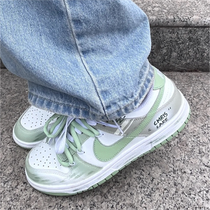 球鞋定制 Nike Dunk Low 海盐薄荷白绿清洗解构涂鸦低帮男女板鞋