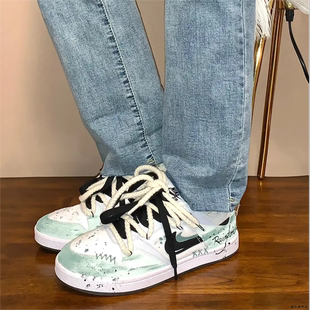 球鞋定制 Nike SB Alleyoop 抹茶手记清新绿简约复古低帮男女板鞋