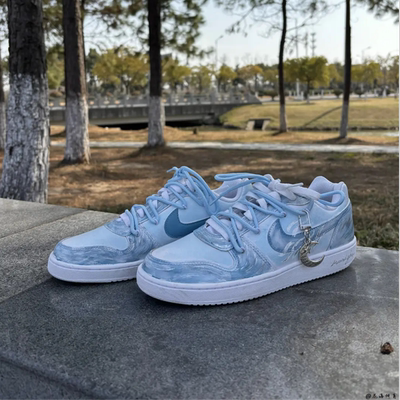 Nike球鞋定制水波纹低帮男女板鞋