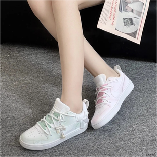 球鞋定制 Nike Court Borough Low 浓情粉绿鸳鸯低帮可爱女款板鞋