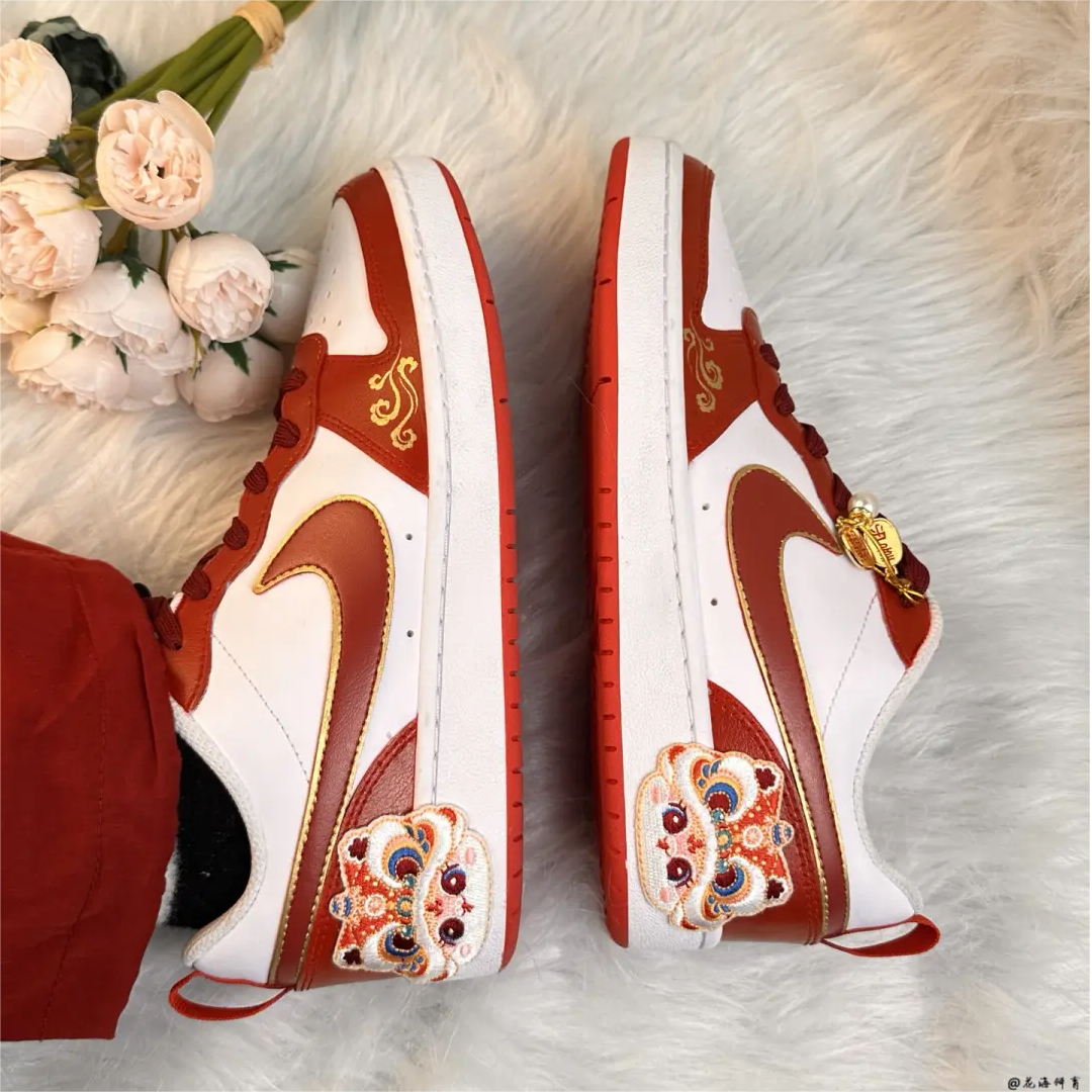 球鞋定制 Nike Court Borough Low 秀禾婚鞋国风喜庆低帮女款板鞋,运动鞋new,板鞋,淘宝优惠券,粉丝福利购,淘宝优惠卷