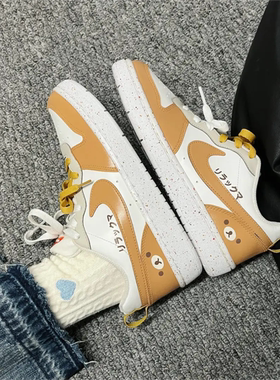 球鞋定制 Nike Court Borough Low 小熊布朗尼可爱复古低帮女板鞋