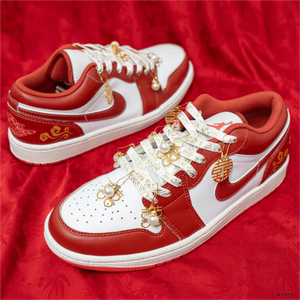 球鞋定制 Air Jordan 1 Low 秀禾国风祥云吉祥婚礼喜庆低帮篮球鞋