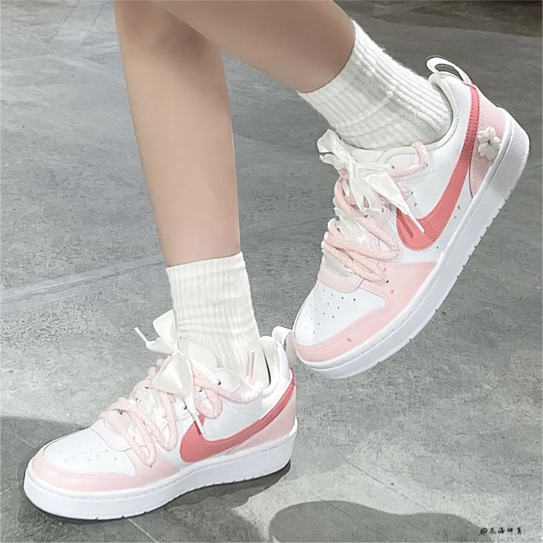 球鞋定制 Nike Court Borough Low 樱花烂漫可爱温柔低帮女款板鞋