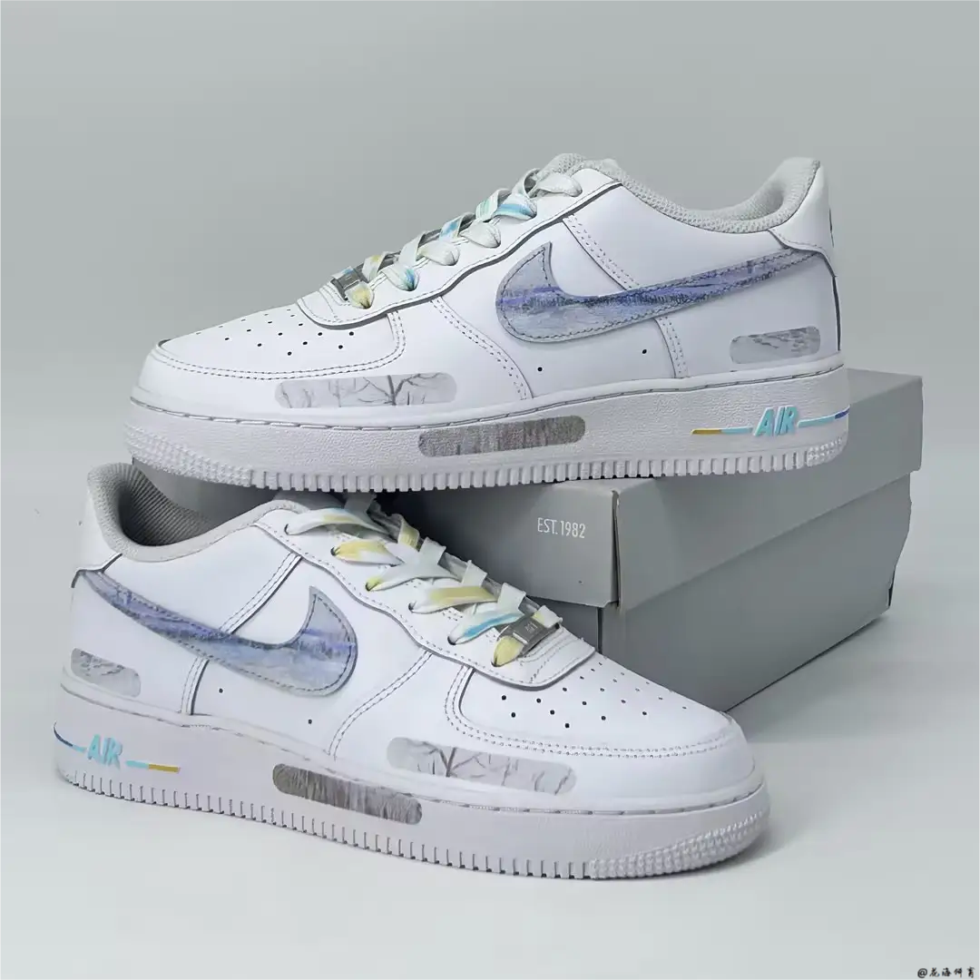 球鞋定制 Nike Air Force 1 梵高阿尔勒的雪景男女复古低帮板鞋,运动鞋new,板鞋,淘宝优惠券,粉丝福利购,淘宝优惠卷