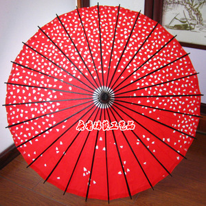 红色樱花小碎花工艺油纸伞 舞蹈伞动漫cos表演道具伞 节日装饰伞