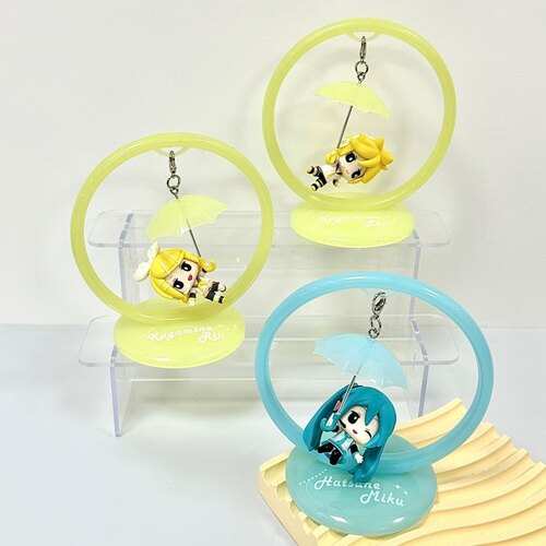 FuRyu 秋千雨伞 初音未来镜音连镜音铃Q版景品公仔手办 桌面摆件