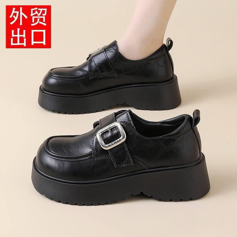 品牌小个子真皮乐福鞋女厚底松糕鞋子英伦风小皮鞋一脚蹬软底单鞋,女鞋,深口单鞋,淘宝优惠券,粉丝福利购,淘宝优惠卷