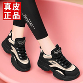 旅游真皮减震旅游鞋 女子秋冬老爹鞋 女轻便厚底舒适2026年春秋新款
