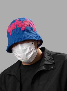 DABOE秋冬日系复古手工编织盆帽毛线撞色遮阳显脸小男女渔夫帽