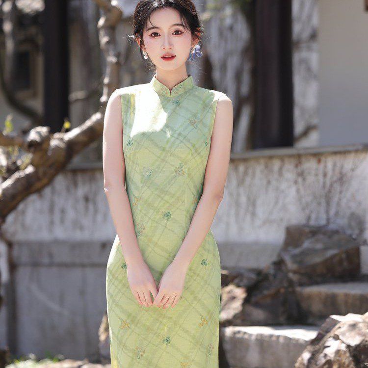薄麻减龄娃娃领短袖连衣裙夏款棉麻女装通勤衬衫领长裙纯色中长款