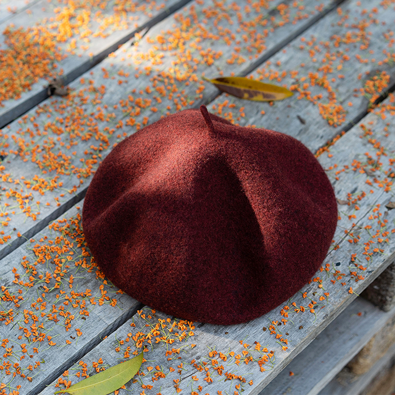 古苔日系文艺不挑脸型贝雷帽新款