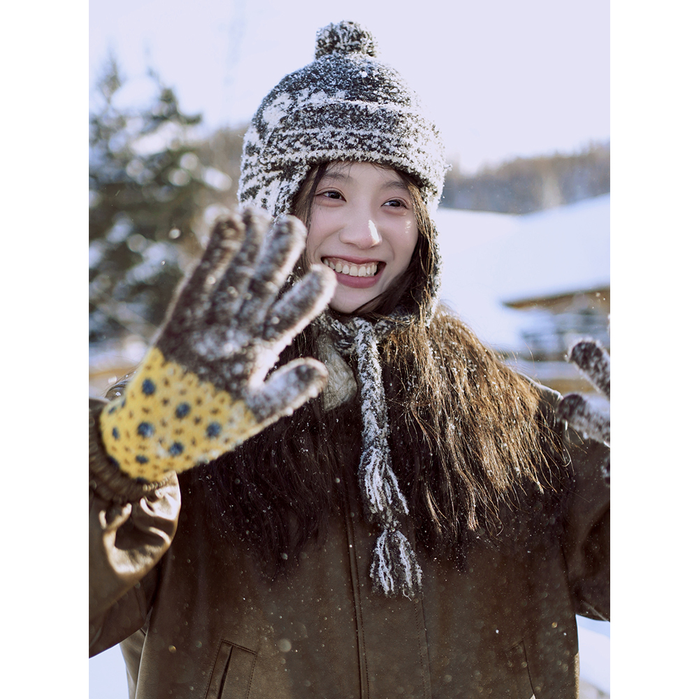 文艺毛线手套绒加厚保暖防风古苔