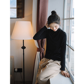 古苔 高领T恤保暖内搭上衣 微弹秋冬长袖 基础羊毛打底衫 亲肤修身