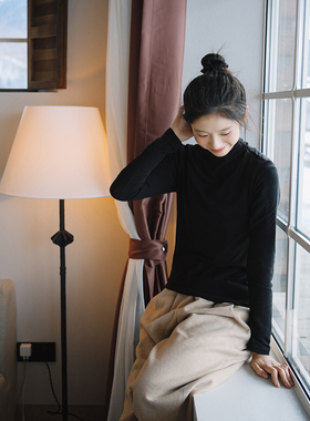 古苔 基础羊毛打底衫 亲肤修身微弹秋冬长袖高领T恤保暖内搭上衣