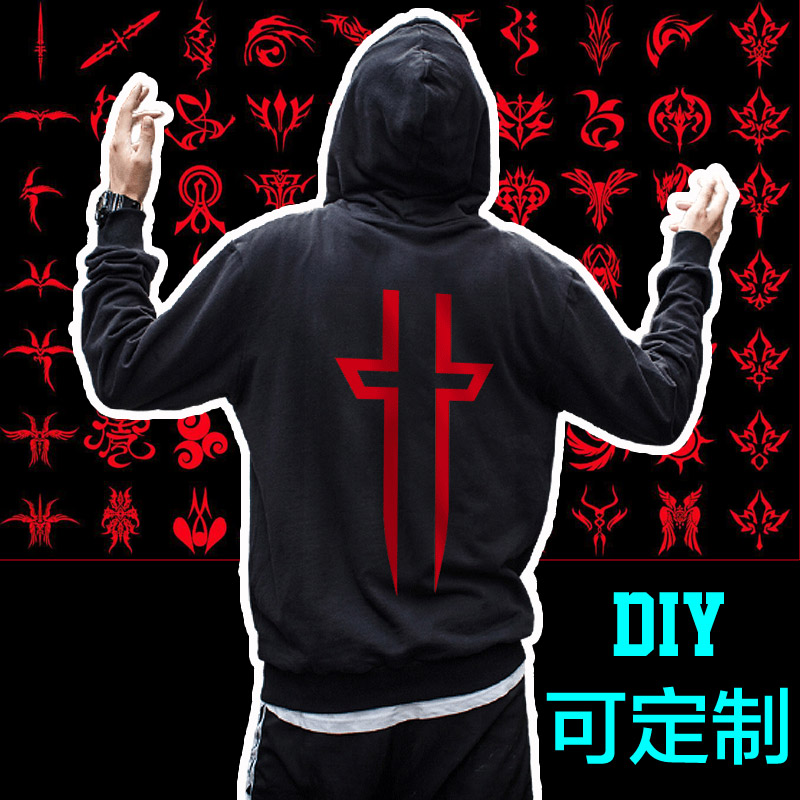 潮动漫周边美式简约连帽拉链卫衣