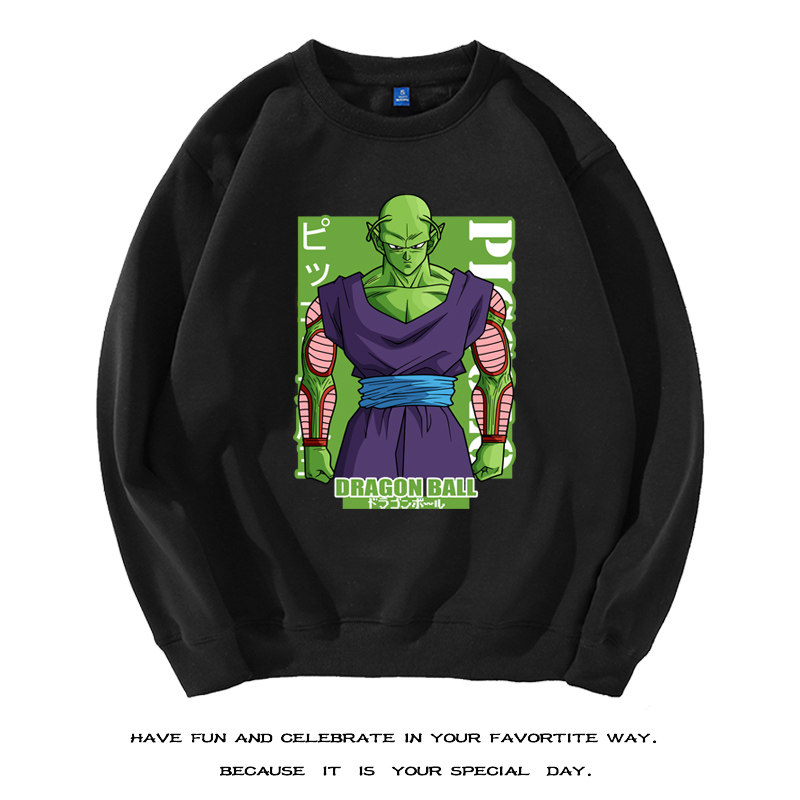 卫衣联名新款卡通新宿风外衣保暖圆领七龙珠比克短笛大魔王衣服男图片
