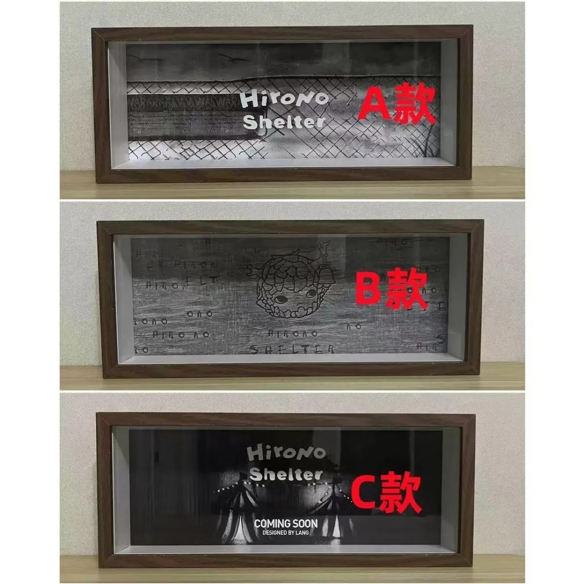 Hirono小野6代庇护所盲盒收纳相框摆件展示架防尘罩亚克力