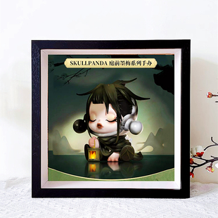 泡泡玛特庭前墨梅系列古风清雅盲盒手办相框赠送背景图挂墙摆放