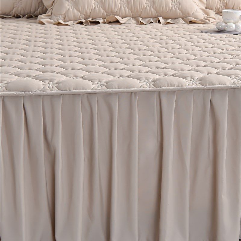 公主风夹棉床裙式床罩q三件套加厚床单带裙边床围裙遮丑下摆防尘,床上用品,床裙,淘宝优惠券,粉丝福利购,淘宝优惠卷