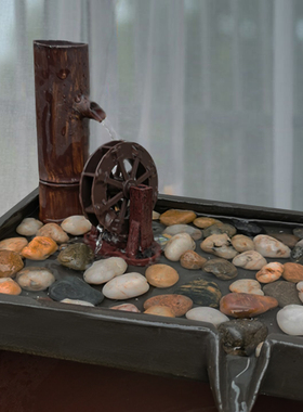 陶瓷流水器大型鱼池鱼缸假山水景盆景流水摆P件循环过滤装饰造景