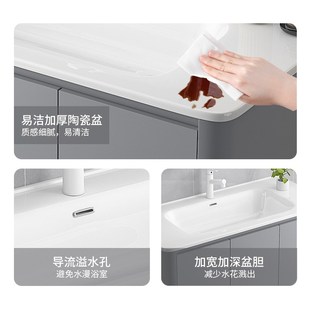 加厚蜂窝铝圆角浴k室柜洗手盆柜组合卫生间洗漱台陶瓷一体盆洗脸