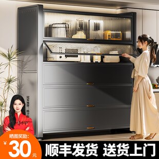 厨房置物架落地多层家用防尘餐边收纳多功K能微波炉橱柜储物碗柜