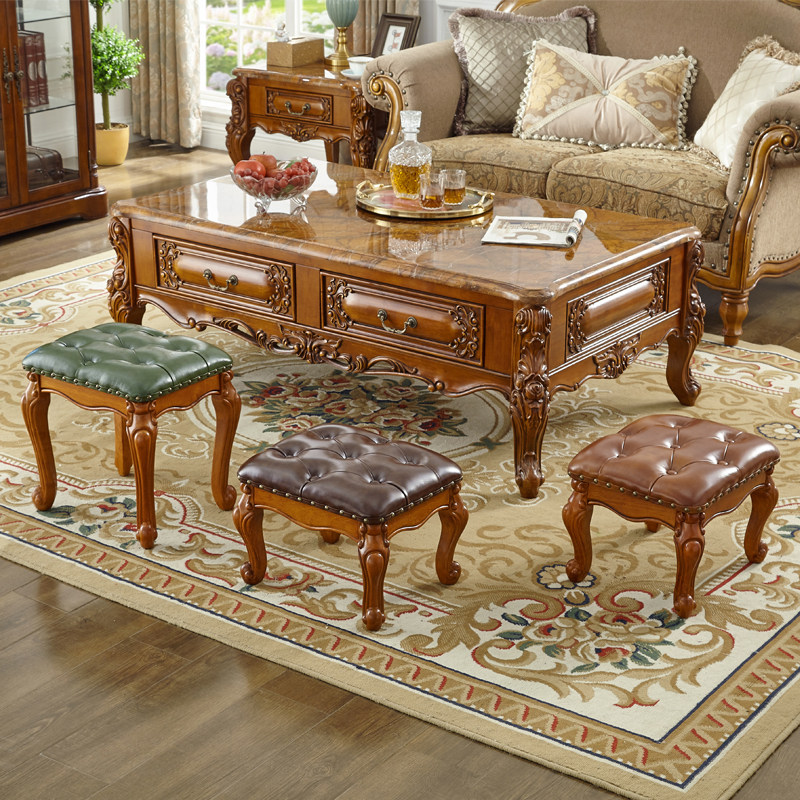 美式全实木换鞋方凳客厅沙发茶几小凳子矮凳欧式小板W凳坐墩子家,住宅家具,矮凳,淘宝优惠券,粉丝福利购,淘宝优惠卷