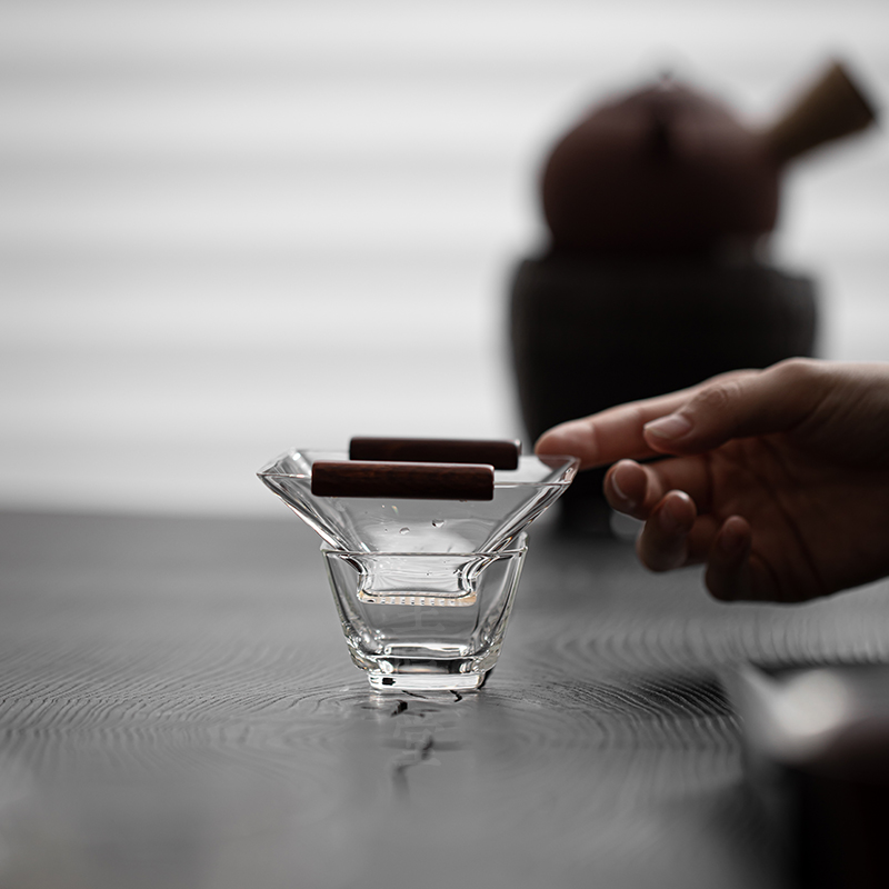 圭隐堂加厚耐热玻璃茶q漏茶滤器日式家用茶叶过滤网功夫茶道零配