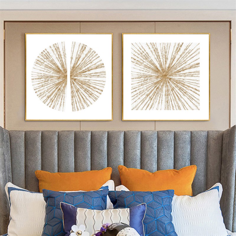 2178b现代简约客厅背景墙抽象画餐厅玄关轻奢装饰画创意正方形两