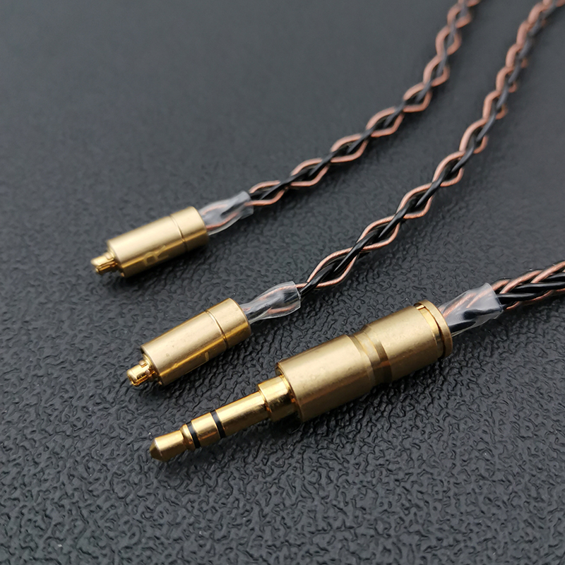 耳机升级线c铜银混编织单晶铜镀银线八股线材mmcx插头8股240芯发