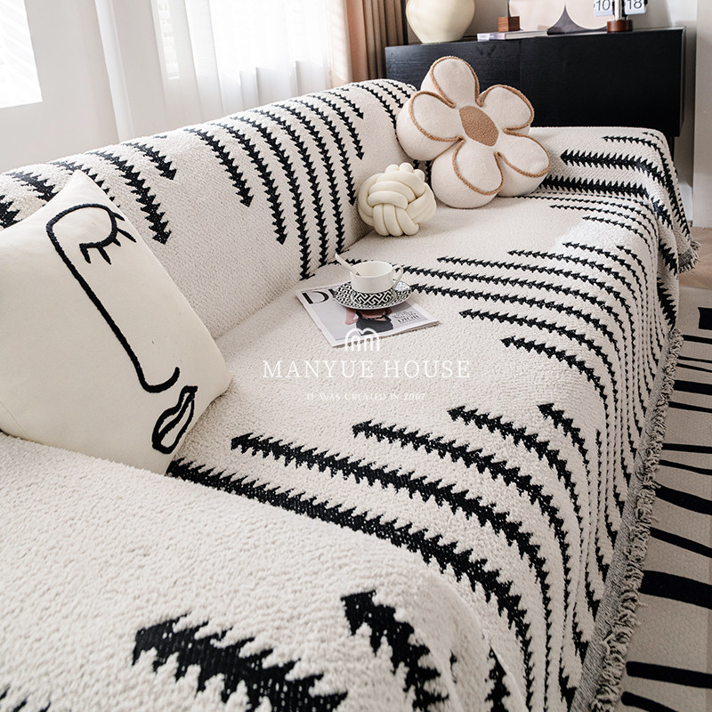 蔓越家 高级感雪尼尔沙发垫四季B通用沙发巾套罩一片式全包盖毯子,居家布艺,沙发垫,淘宝优惠券,粉丝福利购,淘宝优惠卷