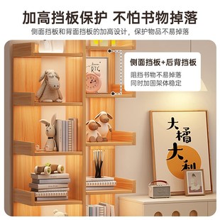 简易书架落地置物架客厅一体靠墙柜子H储物柜家用收纳架办公室书