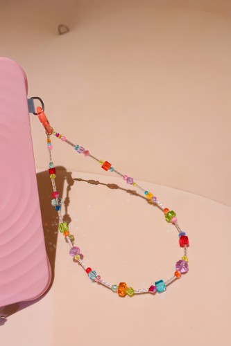 超可爱糖果色系水晶珠子手机链