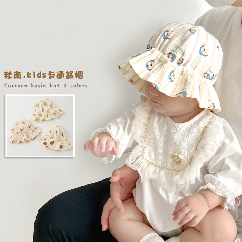 秋南 韩国婴儿帽子春秋2025新款ins新生儿卡通松紧盆帽宝宝渔夫帽,童装/婴儿装/亲子装,帽子,淘宝优惠券,粉丝福利购,淘宝优惠卷