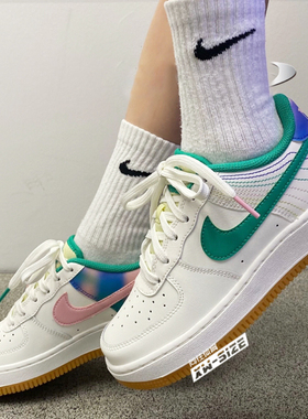 向往体育Nike/耐克AirForce1女子AF1白绿空军一号板鞋FJ7540-100